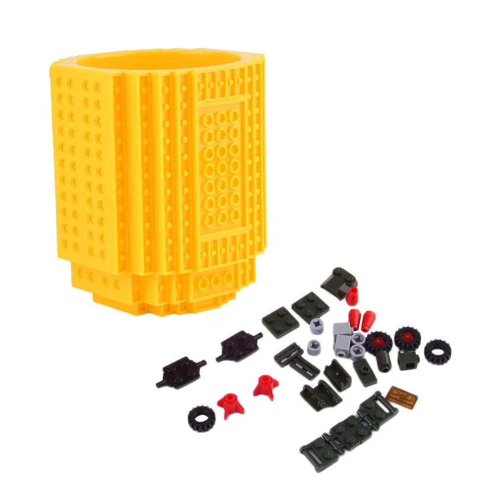 

Unique DIY Building Blocks Mug Cup Build-On Brick Build Pen Container New