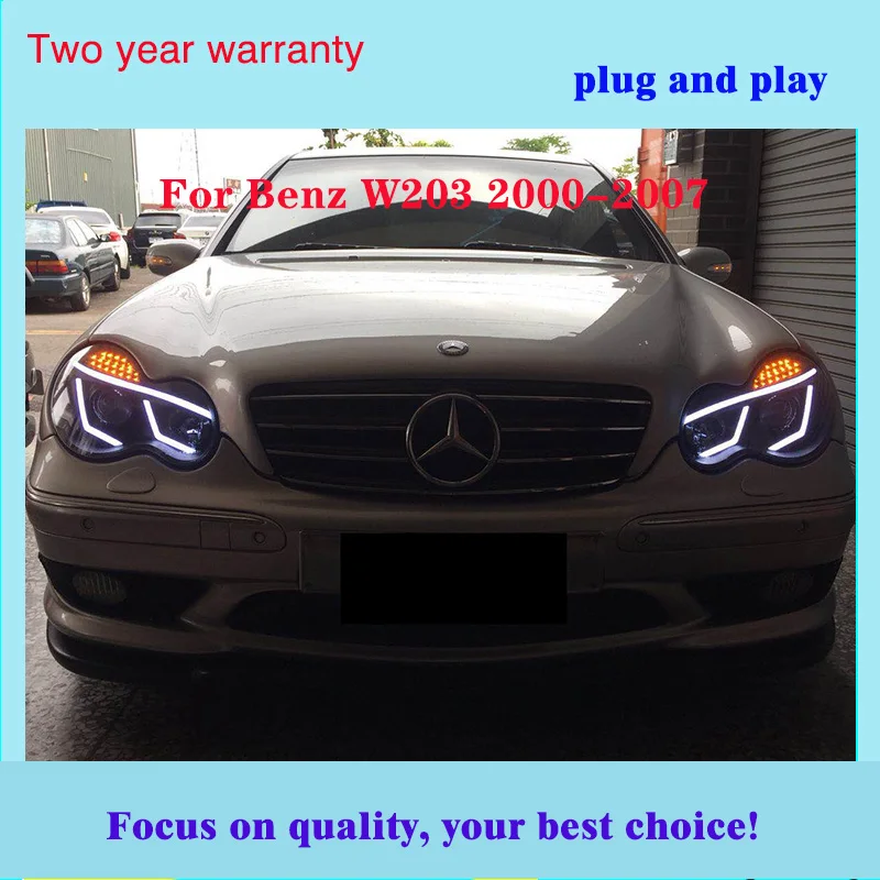 Автомобильный Стайлинг для Benz 2000 2007 год W203 C63 C200 C230 C280 C300 светодиодный Ангельские