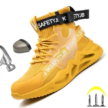 

2022 Work Safety Shoes Men's Safety Boots Anti-Smash Work Socks Shoes Steel Toe Men Work Boots Anti-Stab Man Safety Sneakers New
