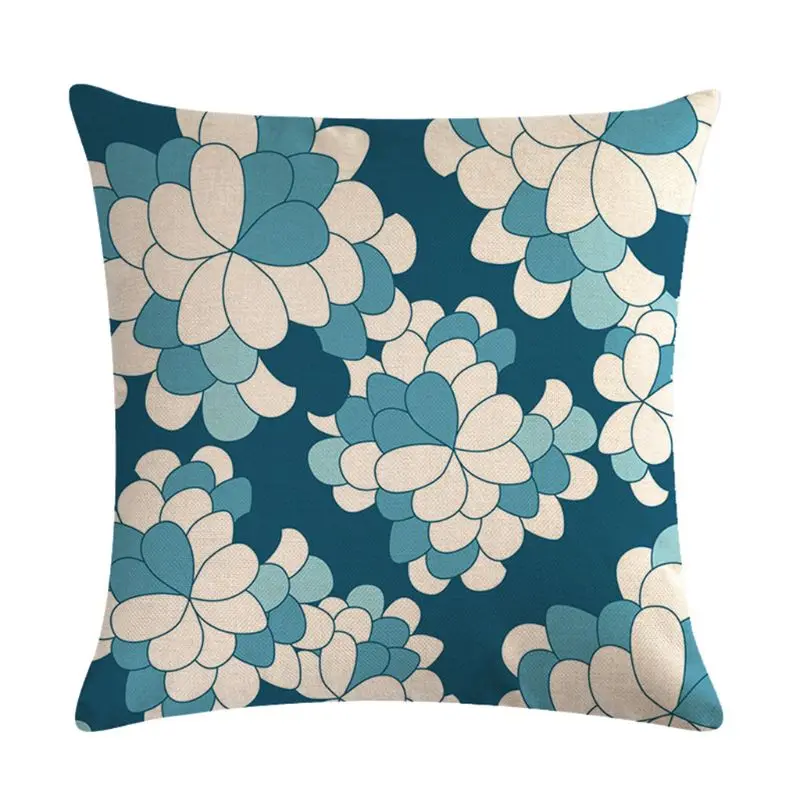 

Art Style Colorful Floral Ginkgo Leaf Printed Throw Pillow Case Decorative Cotton Linen Cushion Cover for Couch Bed Sofa Car