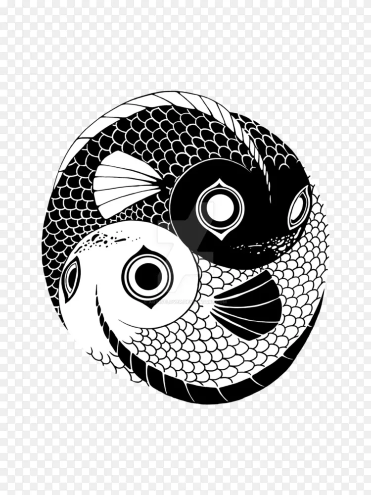 数码艺术绘画艺术阴阳鱼-阴阳