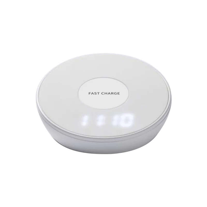 

10W Wireless Charging Pad Desk Lamp Alarm Clock Night Light LED QI Charger Base