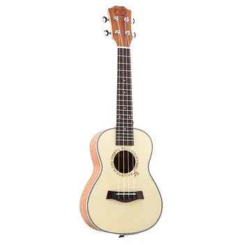 

BWS EST&1988 23 Inch Concert Spruce Ukulele Black Hawaiian Mini Guitar 4 Strings Ukulele