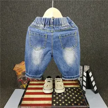Летние новые стильные цветные джинсовые шорты в Корейском стиле с принтом модные детские универсальные повседневные шорты с граффити