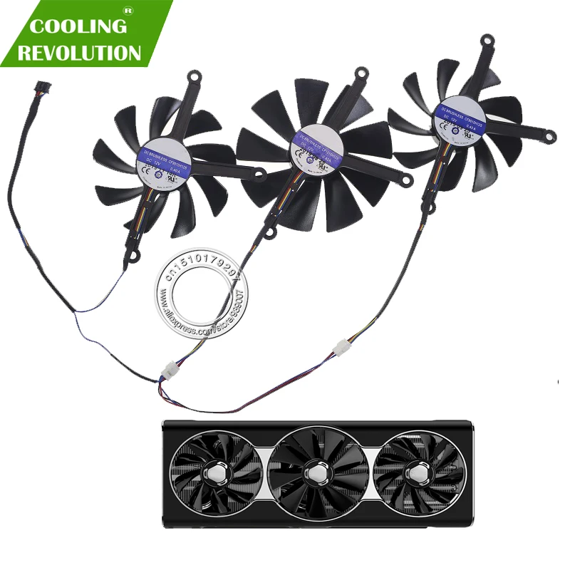 Placa Gráfica para Xfx Radeon rx 5700 xt Thicc Iii Ultra Rx57xt8tbd8 Cf9015h12s Cf1015h12s Dc12v fã da - Imagem 5