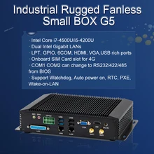 Cheapest Industrial Mini PC Intel Core i5 4200U i7 4500U Desktop Computer 6 COM GPIO LPT HDMI VGA 2 LAN 4G Module Rugged Box