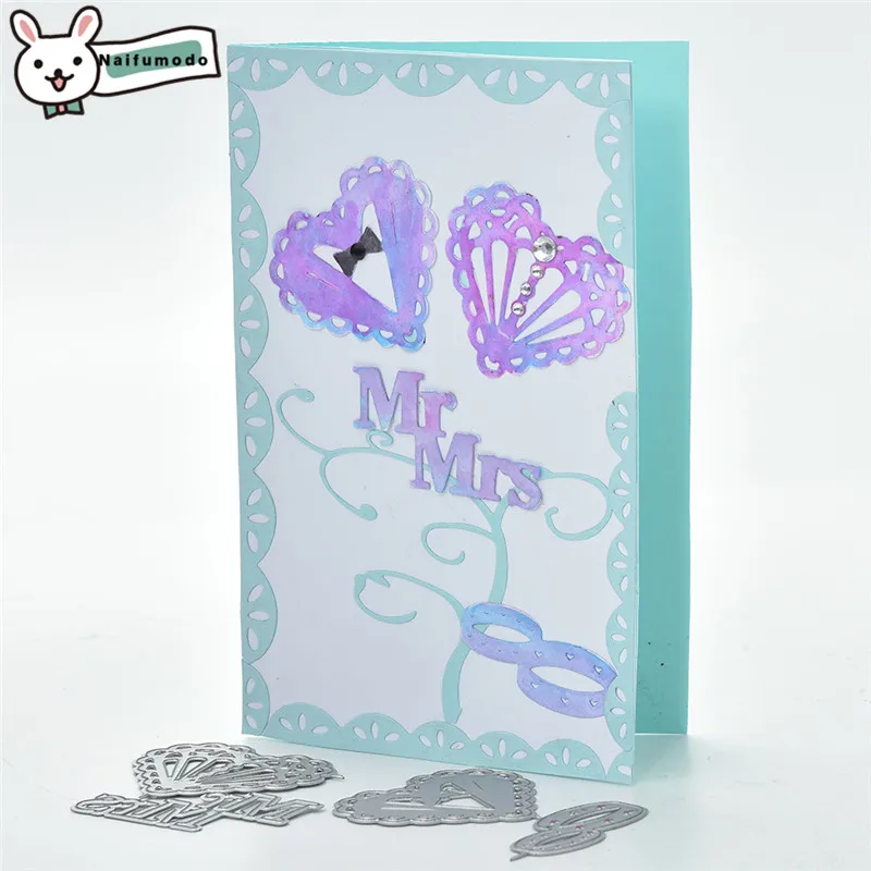 

Naifumodo Cutting Dies Metal Dies Wedding Heart Flower Die Scrapbooking Album Card Making Embossing Stencil Decor Diecuts