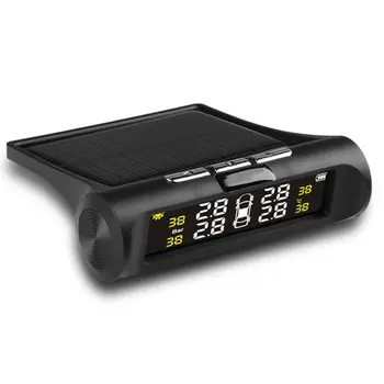 

Smart Auto Tpms Tire Pressure Monitoring System Solar Power Digital Lcd Display Car Alarm Systems Tire Pressure Detector