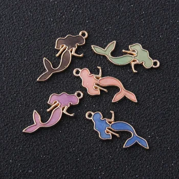 

Enamel Mermaid Charms Animal Fish Pendant for Jewelry Making Bracelet Necklace Earring DIY Accessories Handmade 100pcs 30x12mm