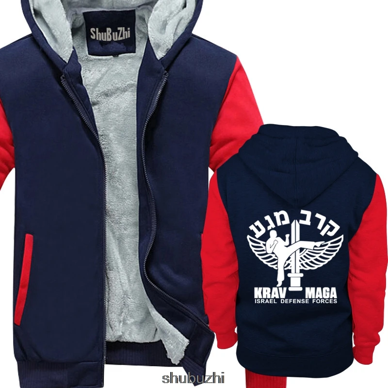 Krav Maga Emblem Индивидуальные Черные новые толстые толстовки крутые повседневные мужские толстовки shubuzhi мужская зимняя куртка sbz3073 - Цвет: navy red