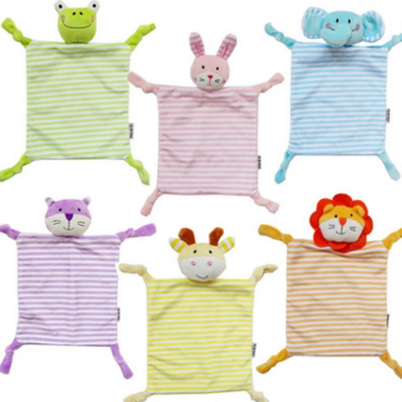 Toddler Kids Plush Towel Toy Cartoon Cat Rabbit Animal Rattle Toy Baby Sleeping Newborn Stuffed
