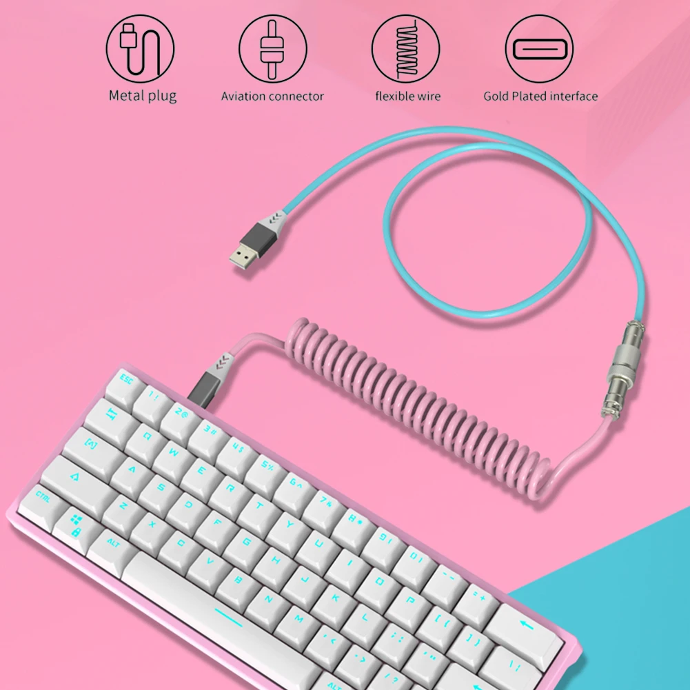 Oryginalny typ C kabel USB klawiatura mechaniczna spirala 1.7M niestandardowy kabel do gier zwijany Aviator kabel do transmisji danych zatyczka powietrzna 5 Oryginalny typ C kabel USB klawiatura mechaniczna spirala 1.7M niestandardowy kabel do gier zwijany Aviator kabel do transmisji danych zatyczka powietrzna 5
