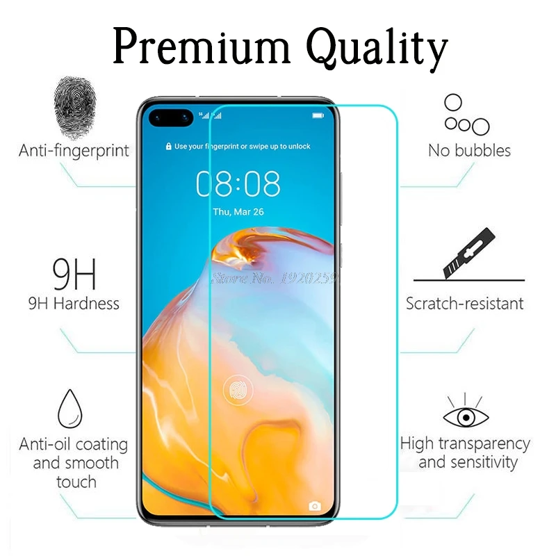 Закаленное стекло для Huawei P40 зеркальная защитная пленка переднего экрана