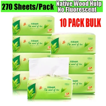

10 Bag 3 Ply Toilet Paper White Skin-friendly Household High Quality Bulk Bath Tissue Bathroom Soft No Fluorescence Household