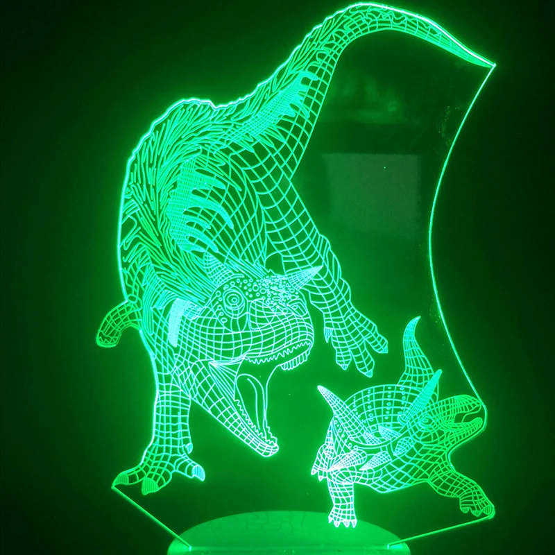 Тираннозавр 3d лампа для прикроватного столика фанаты фильмов декоративный