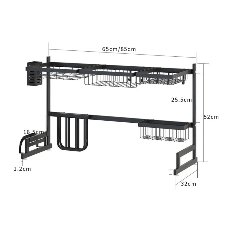 85cm Amazon горячая Распродажа, обновленная сушилка для посуды, кухонная раковина из нержавеющей стали, сливная полка, кухонная полка, сделай сам, посуда, столовые приборы, сушилка для сухого слива - Цвет: 85cm