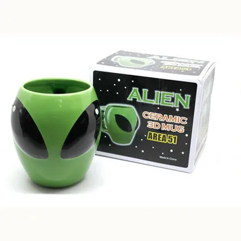

3D Alien Coffee Cup coffe Mug Taza cups and mugs tazas canecas kupa bardak caneca criativa ceramic saucerman copos tasse