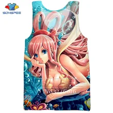 SONSPEE аниме девушка 3D принт Harajuku майка женская забавная o-образным вырезом Топ Летняя мода унисекс жилет мужские повседневные рубашки без рукавов t126