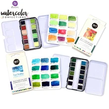 Прима маркетинг твердый акварельный пигмент 12 цветной железный ящик портативный акварельный ручная роспись картина свежая иллюстрация ручная