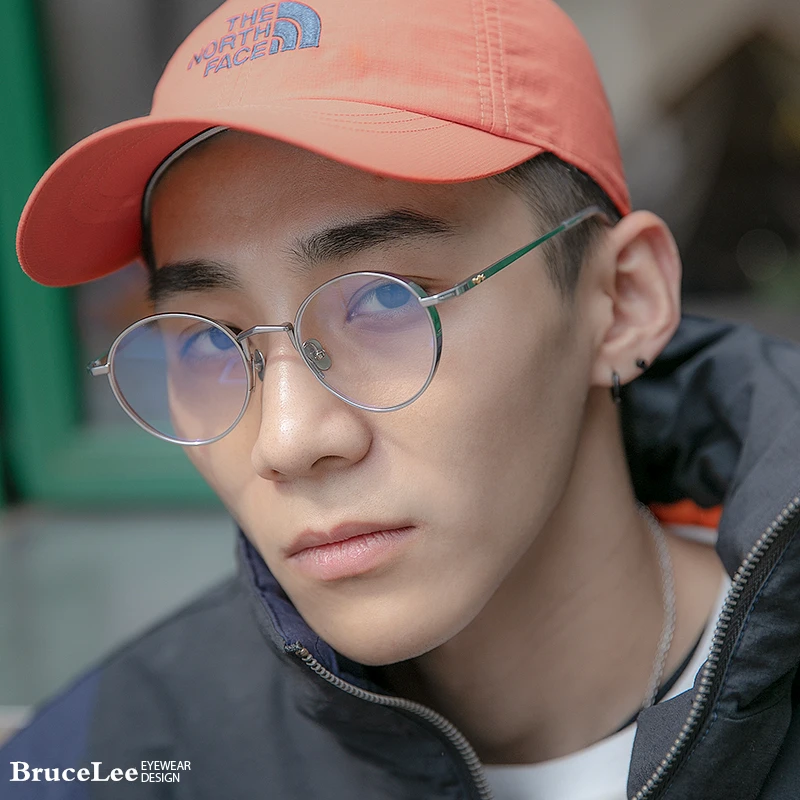 

Pure Titanium Prescription Glasses Men Ultralight Retro Round Myopia Optical Eyeglasses Frame Women anti-radiation Eyewear