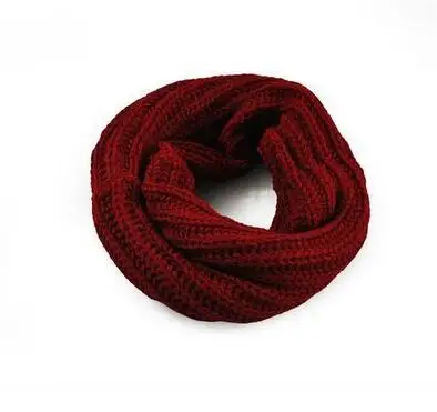 Роскошный осенне-зимний вязаный круглый шарф, шерстяной шарф для женщин и девочек, теплый черный шарф, кольцо, шали и палантины, горячая распродажа - Цвет: N