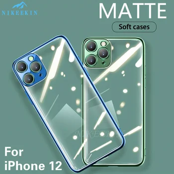 

Lens Protection Matte Plating Clear Phone Case For iPhone 12 Pro Max Cases For iPhone 12 Plus Soft Silicone Cover for Apple 12