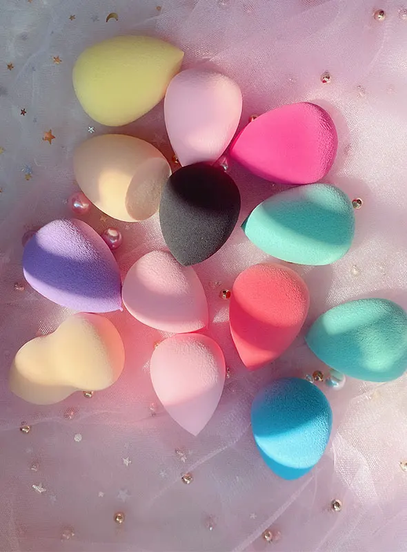

3pcs gourd colorful water droplets portable travel multifunctional face wash puff wet puff easy cotton beauty tool