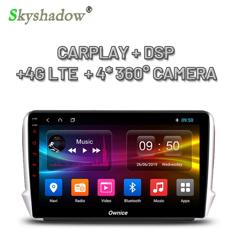 DSP ips 360 панорамная камера Android 9,0 4G+ 64G Автомобильный dvd-плеер gps карта RDS радио Bluetooth wifi для peugeot 2008