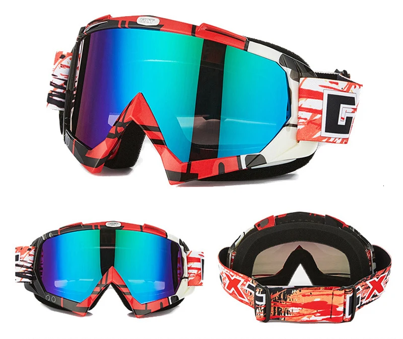 GXT Multi Lens Snowmobile Ski Goggles Sunglasses UV 400 Snowboard Skiing Glasses Windproof Motocross Mask Helmet off road myopic
