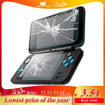 

DATA FROG 2 Pcs Tempered Glass Screen Protector For Nintendo New 2DS XL/LL Premium Full Cover Screen Protector Film