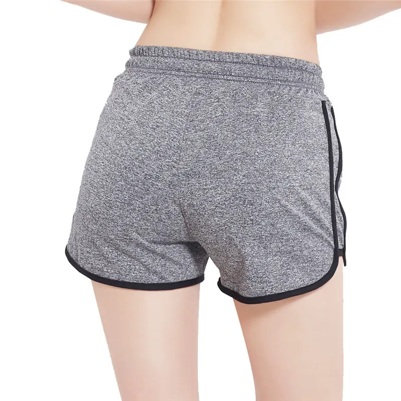Женские спортивные шорты для девочек, женские короткие штаны с эластичной резинкой на талии, женские свободные однотонные хлопковые шорты для йоги и фитнеса, Femme feminino 6