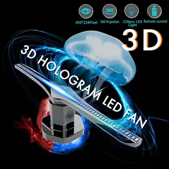 

EU US Plug 3D Holographic Advertising Machine 224 Lamp Beads HD LED Rotating Display Holographic Projector With SD Card Reader