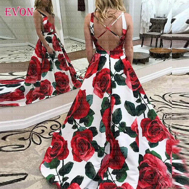 Vestido De Fiesta De Noche пикантные прозрачные v-образный вырез Длинные Вечерние Платья с цветочным рисунком трапециевидной формы вечерние платья Robe De Soiree