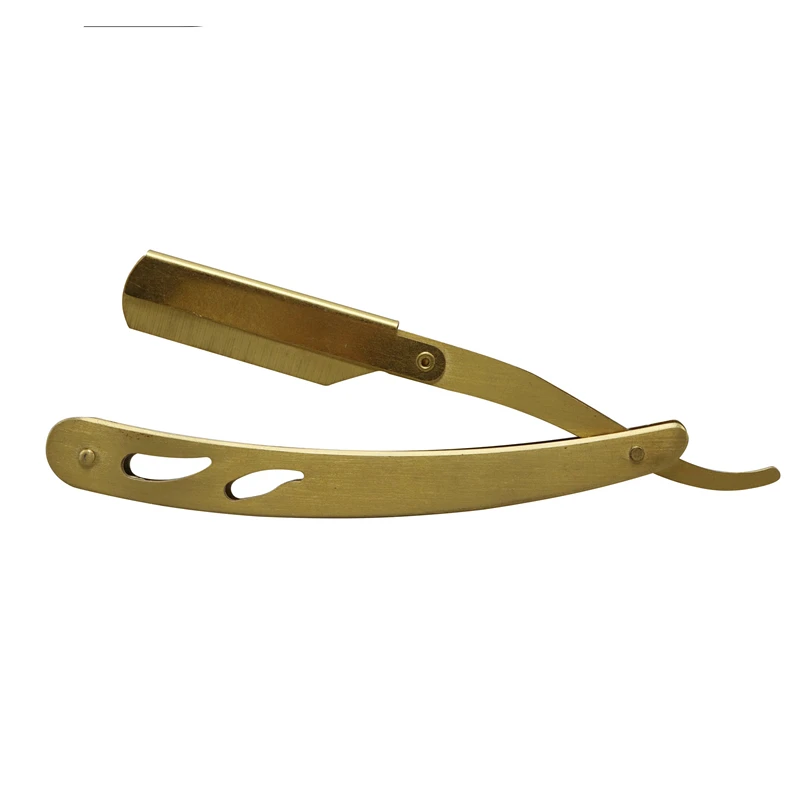 Titanium Plated Gold Knife Razor Manual Vintage Razor Blade Hairdressing Shaving Knife Shaved Head G0726 4