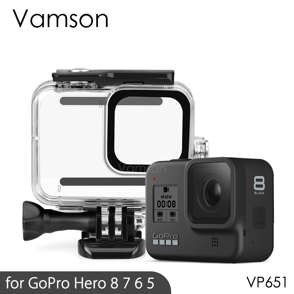 Vamson for Gopro Hero 8 7 6 5 Black 45M Underwater Waterproof Case Camera Diving Housing