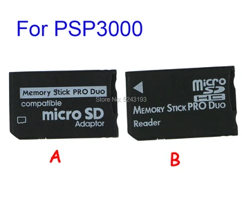 

100pcs New Mini Memory Stick Pro Duo Card Reader Micro SD TF To MS Card Adapter For PSP 1000 2000 3000 Converter Black