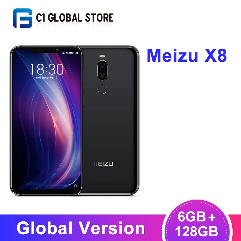 Глобальная версия Meizu X8 6GB 128GB Смартфон Snapdragon 710 Octa Core распознавание лица мобильный телефон 6,15 "2220x1080 экран 3210mAh