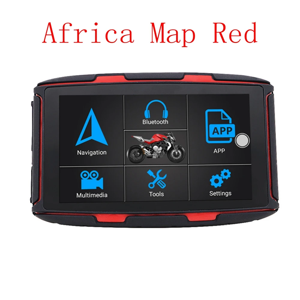 5 дюймов Android 6,0 16G ips водонепроницаемый мотоцикл gps навигация AdjustableTouch FM bluetooth многострановая карта ram 1G 360Rotable - Цвет: A Red