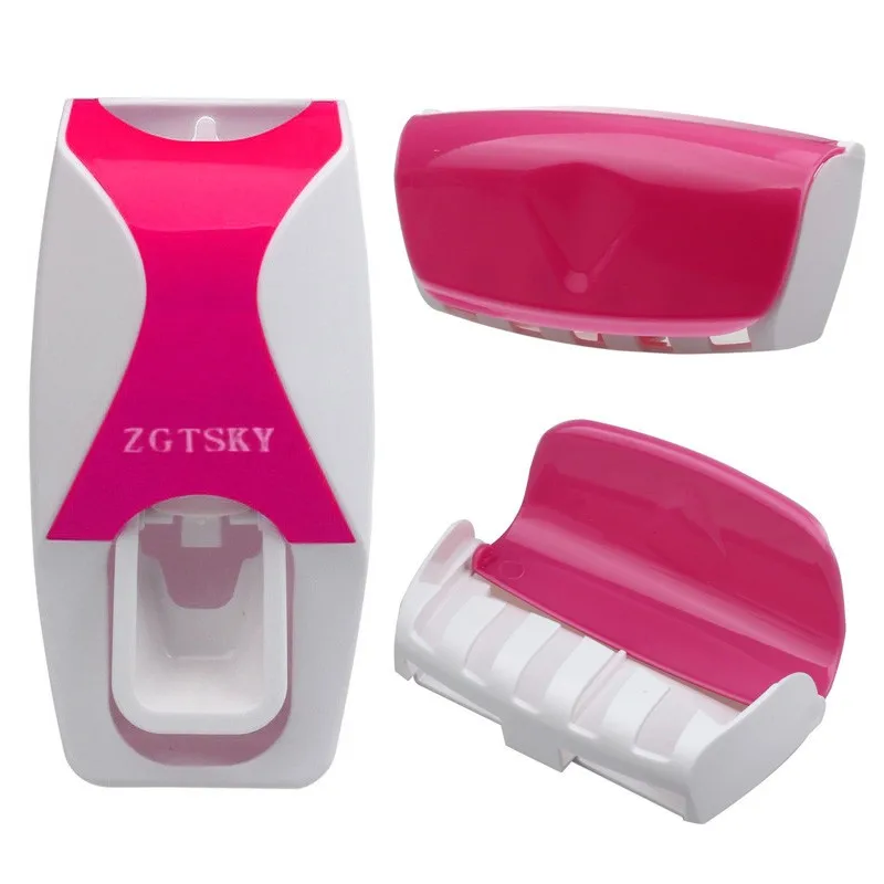 1set Toothpaste Dispenser Dust-proof 5 Toothbrush Holder Wall Mount Stand Bathroom Accessories Set Toothpaste Squeezers Tooth 28