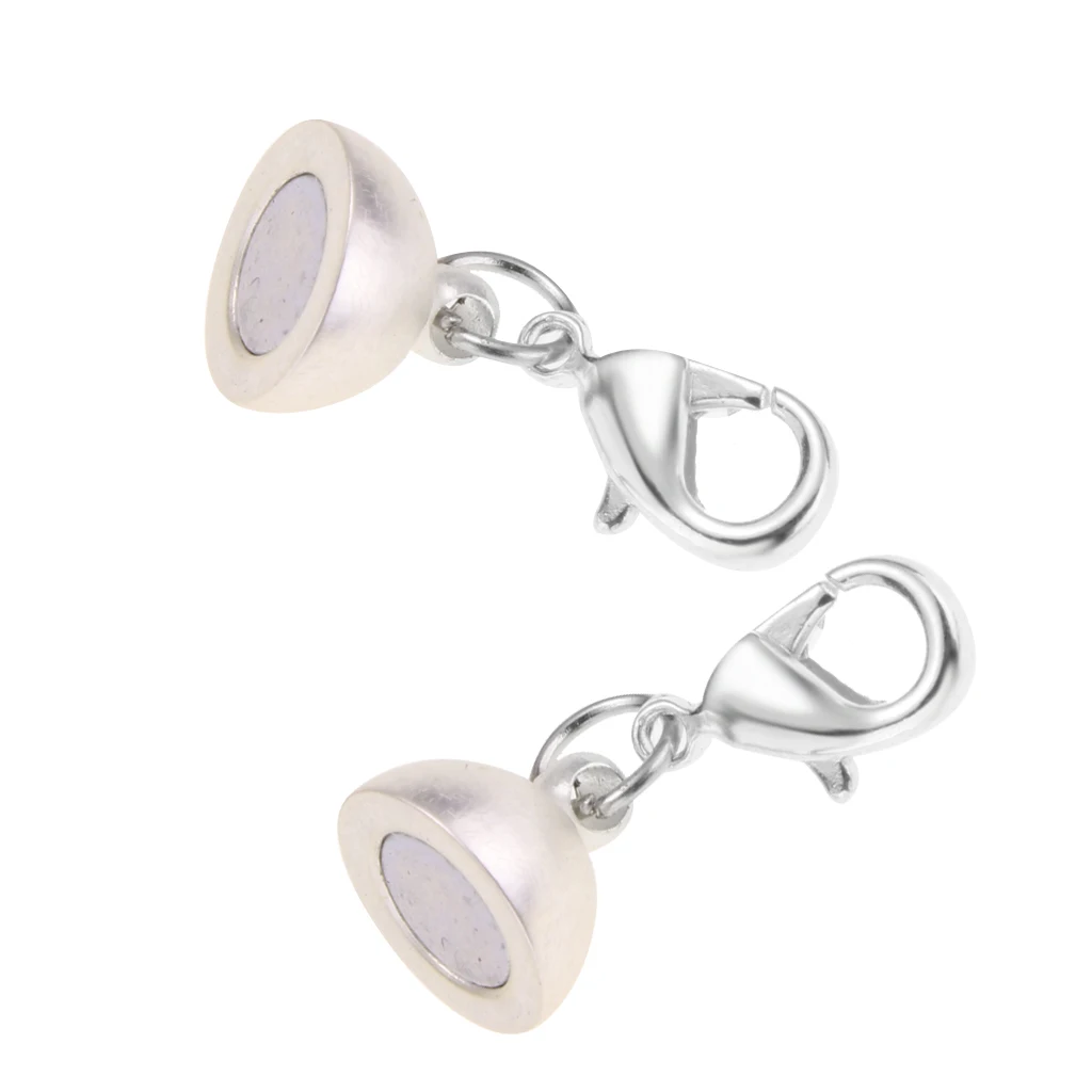 5 Piece Matte silver color Ball Two Parts Magnetic Hook Lobster Clasp for DIY Jewelry Clasp Necklace Bracelet
