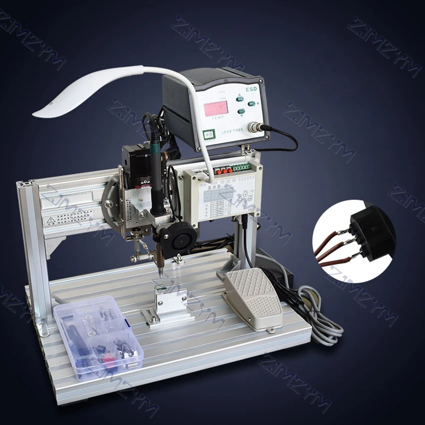 US $679.88 JYZX003 150W SemiAutomatic Wire Harness Tin Soldering Machine Precision Digital Display Spot Welder Pedal Electric Tin Welder