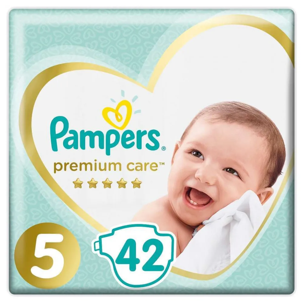 Подгузники Pampers Premium Care Размер 5, 11-16кг, 42 штук