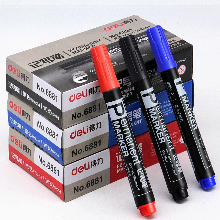10 Pezzi Offerta Speciale 6881 Pennarello Penna A Olio Pennarello Espresso Nero/Rosso/Blu