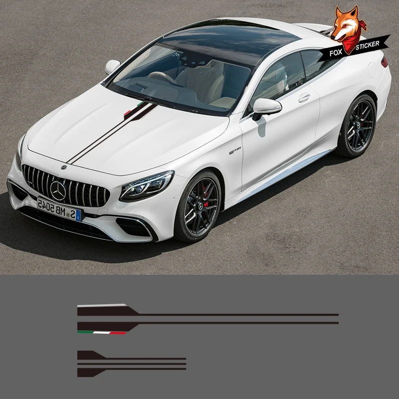 1 шт. наклейки на капот полосатый виниловый автомобильный Стайлинг наклейка