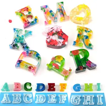 

3Pcs Handmade DIY Crystal Glue Mold Letter Heart Shape Crystal Glue Mold Pendant Mould DIY Jewelry Making Mold Silicone Mold