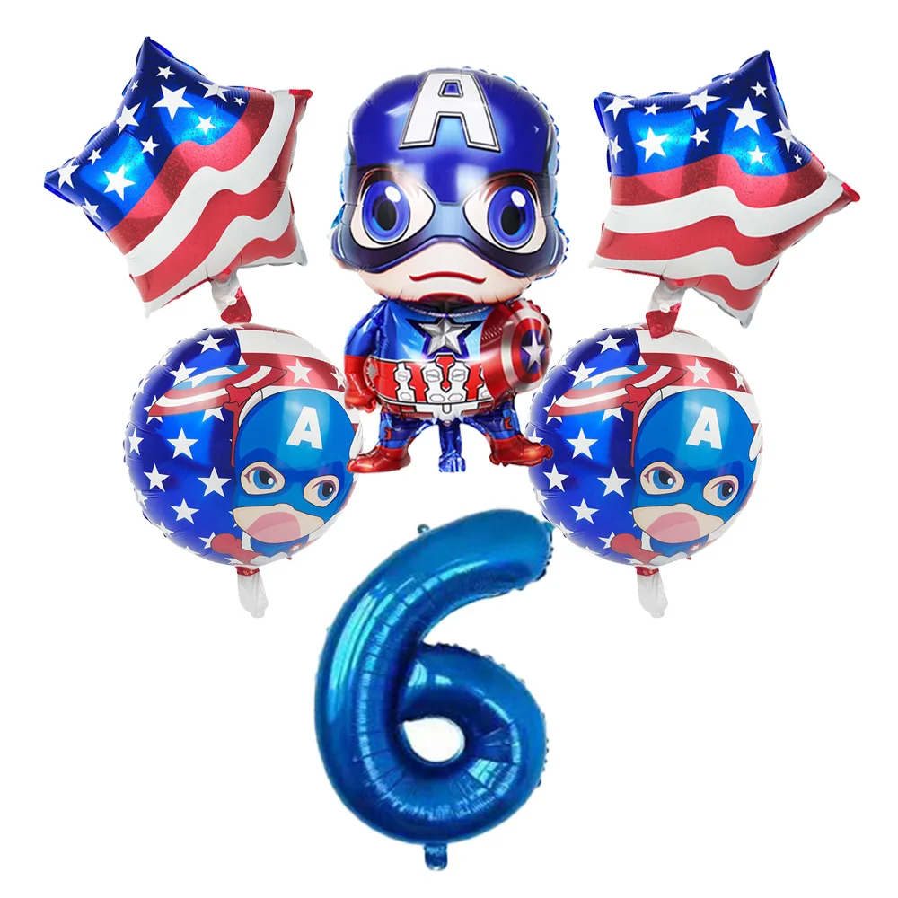 6 шт. воздушный шар из фольги «супергерой», «мстители», «Капитан Америка», «С Днем Рождения», товары для вечеринок, 32 дюйма, детские игрушки «Супермен» для мальчиков