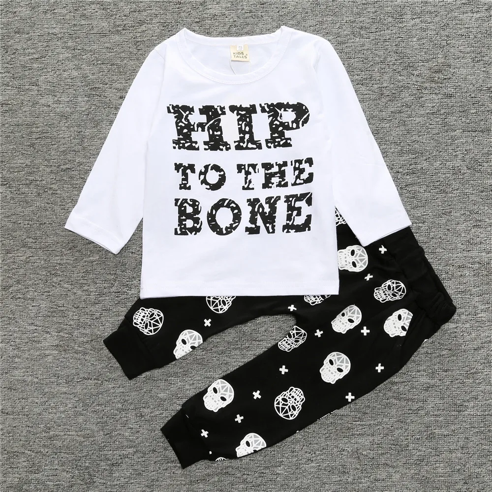 New Arrival Spring Children's Suit Letters Printed Tops T-Shirt+ Harem Pants Kids Boys Clothes 2pcs Children Clothing Set