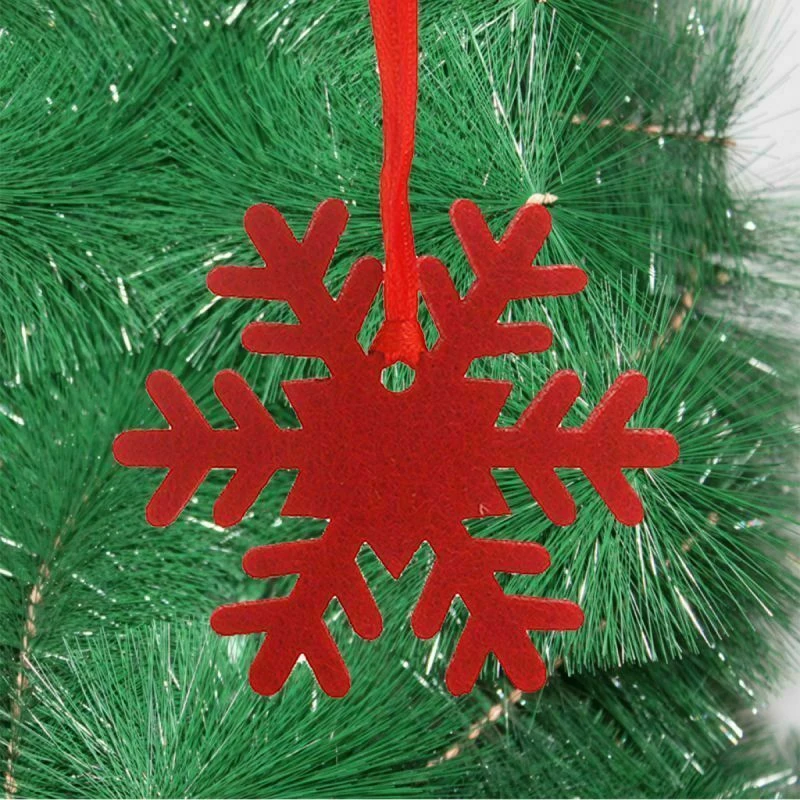 10 шт красный Рождественский подвесной нетканый орнамент подвесной декор с веревкой для рождественской елки войлочная ткань DIY Подвеска Прямая поставка