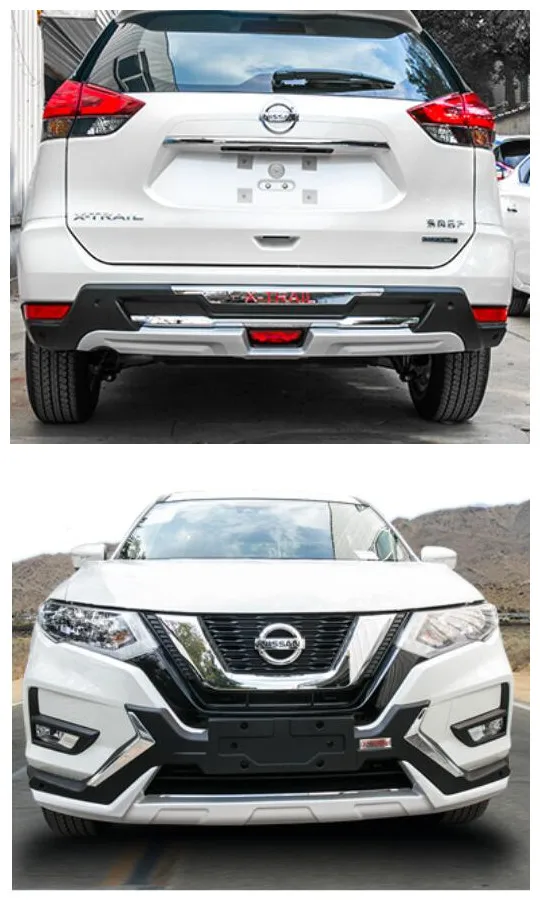 

ABS Front +Rear car Bumper Diffuser Protector Guard Skid Plate Fits For Nissan X-Trail XTrail Rogue 2017 2018 2019 years