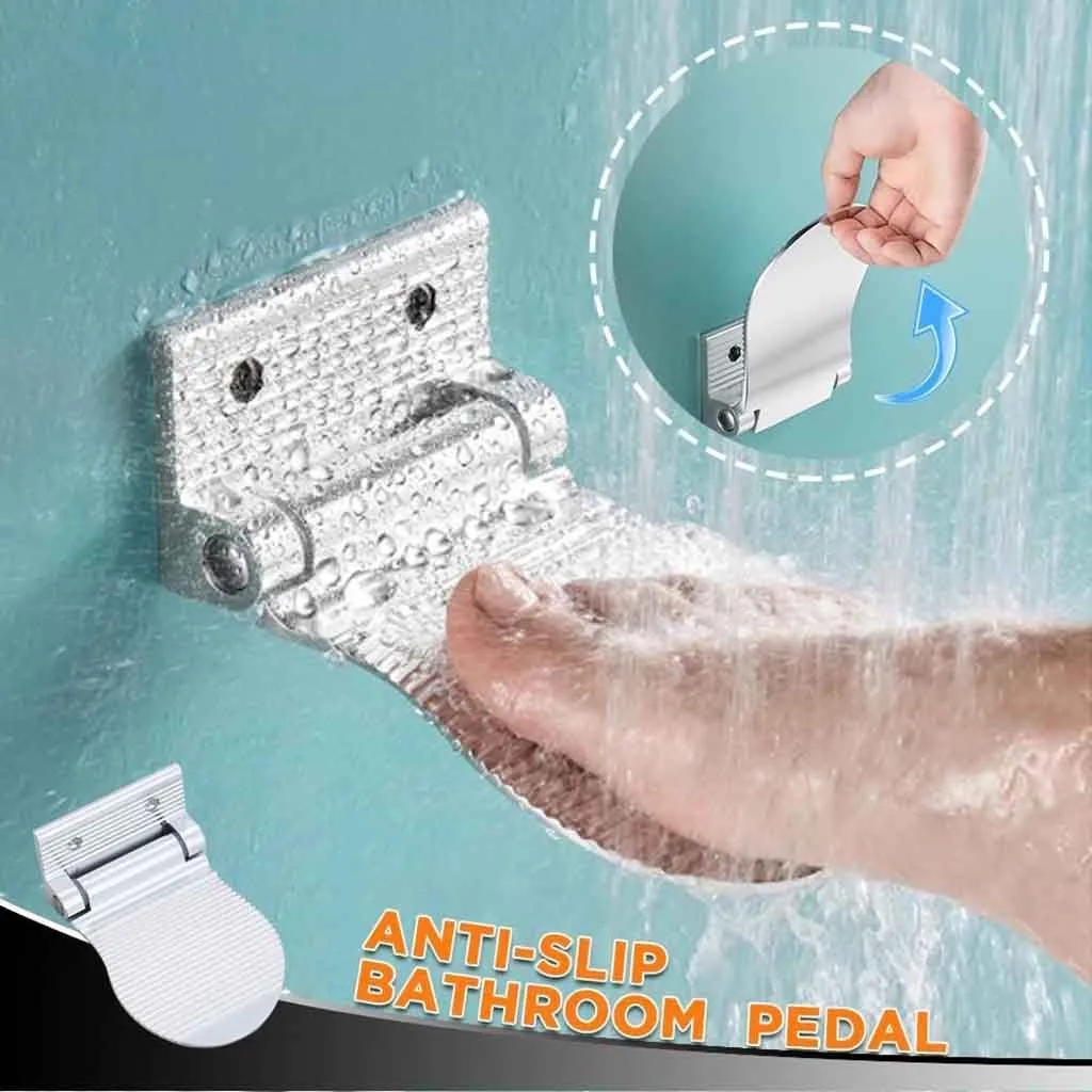 1 шт. противоскользящая бездырочная алюминиевая Педаль для ванной комнаты, для душа, ножная педаль, алюминиевый набор для ванной комнаты, аксессуары F1121